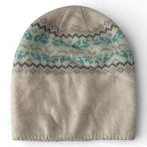 Accessories Fair Isle Women's Beanie OS White Gray Winter Hat Preppy